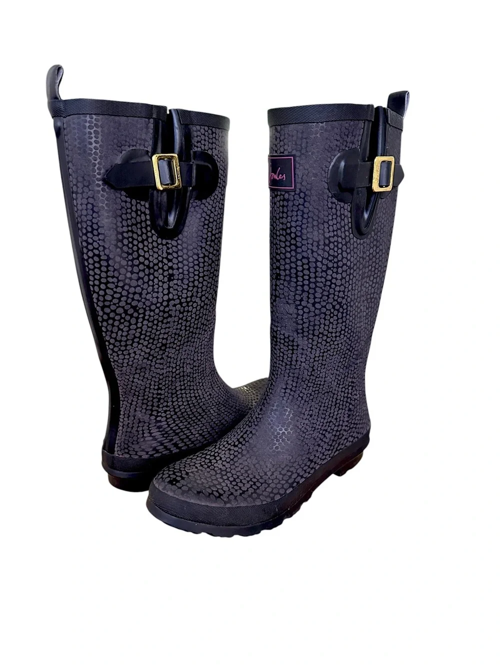 JOULES Nessie Tall Welly‎ Rainboots Snake Inspired Waterproof Classic US Size 9